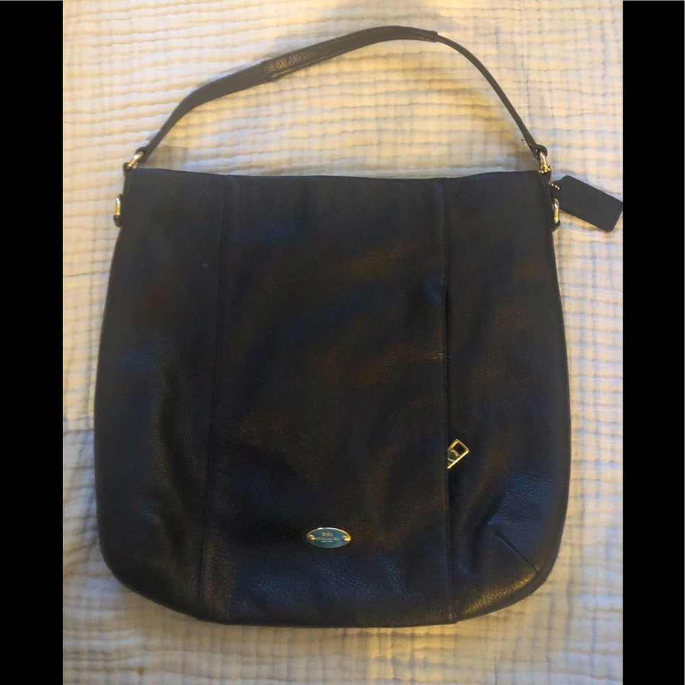 Coach navy blue Leather Hobo Bag